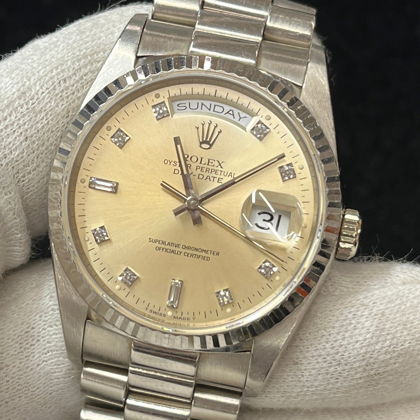 18239A Daydate 10P dial WG X****** serial 2R-X01-01339