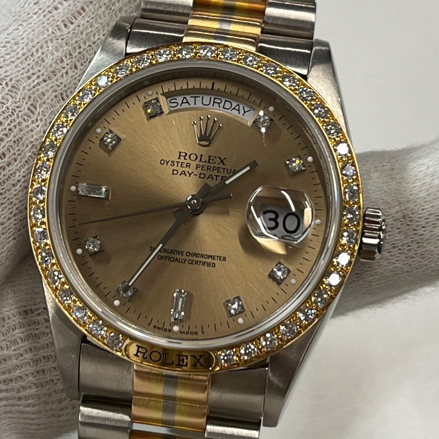 18129ABIC Oyster Perpetual Day-Date Diamond Bezel R Serial Number 2R-X01-00674