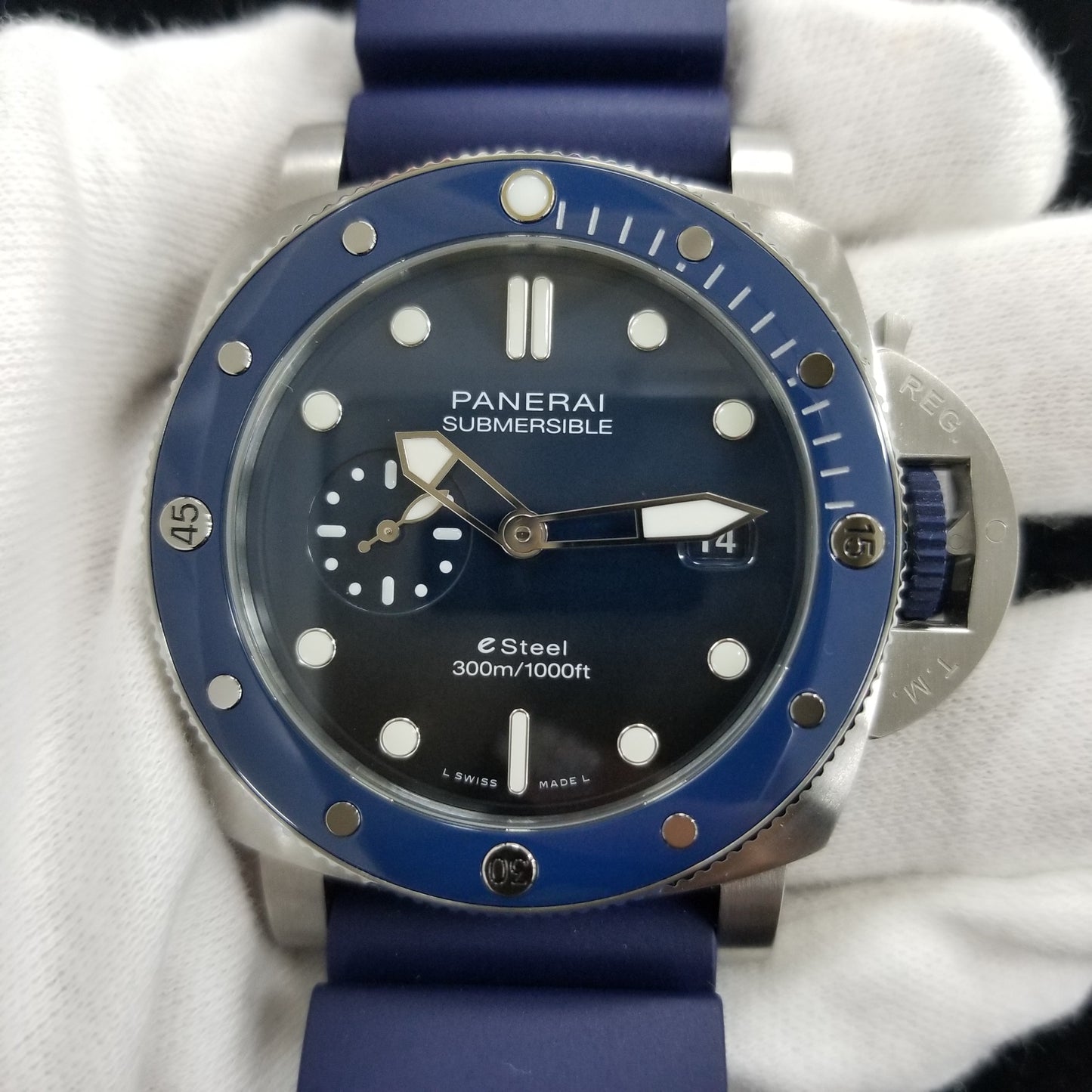 PAM01289 Submersible Quarantaquattro ESteel Blu Profondo 2PAN01-00265