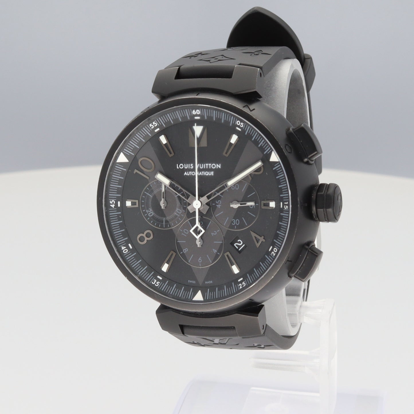 Q1A62Z  Tambour All Black Chronograph  2L-V01-00130